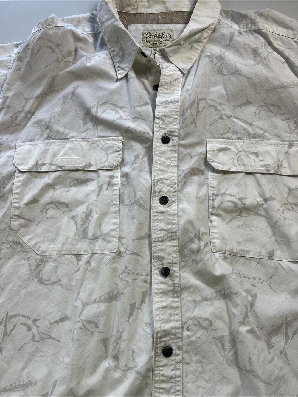 Cabela's Shirt Fishing Marlin Vented Button-Up Sports Men's Size 2XL